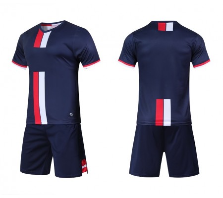 1604 Customize Team Dark Blue&Black Soccer Jersey Kit(Shirt+Short)