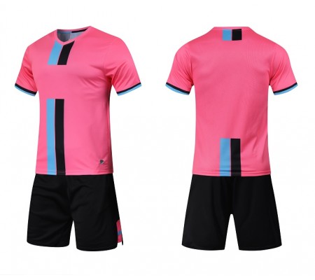 1604 Customize Team Pink&Black Soccer Jersey Kit(Shirt+Short)