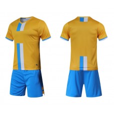 1604 Customize Team Yellow&Blue Soccer Jersey Kit(Shirt+Short)