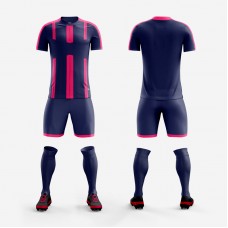 1608 Customize Team Dark Blue Soccer Jersey Kit(Shirt+Short)