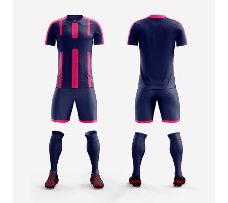 1608 Customize Team Dark Blue Soccer Jersey Kit(Shirt+Short)