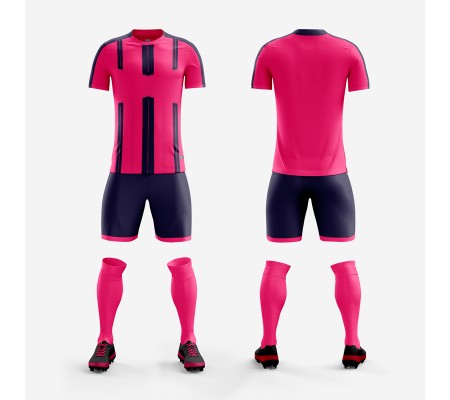 1608 Customize Team Pink Soccer Jersey Kit(Shirt+Short)