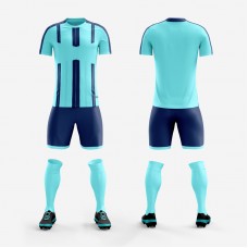 1608 Customize Team Sky Blue Soccer Jersey Kit(Shirt+Short)