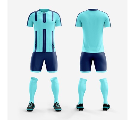 1608 Customize Team Sky Blue Soccer Jersey Kit(Shirt+Short)