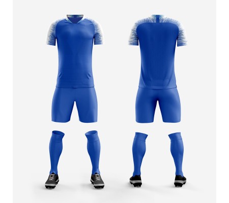 1609 Customize Team Blue Soccer Jersey Kit(Shirt+Short)