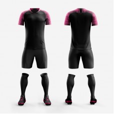 1609 Customize Team Black Soccer Jersey Kit(Shirt+Short)