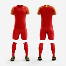 1609 Customize Team Red Soccer Jersey Kit(Shirt+Short)