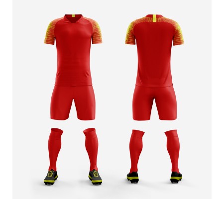 1609 Customize Team Red Soccer Jersey Kit(Shirt+Short)