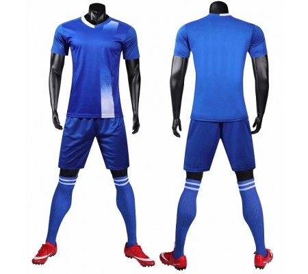 1611 Customize Team Blue Soccer Jersey Kit(Shirt+Short)