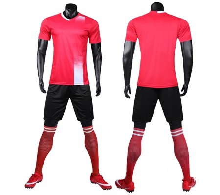 1611 Customize Team Red Soccer Jersey Kit(Shirt+Short)