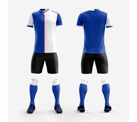 1701 Customize Team Blue Soccer Jersey Kit(Shirt+Short)