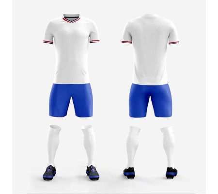 1704 Customize Team White Soccer Jersey Kit(Shirt+Short)