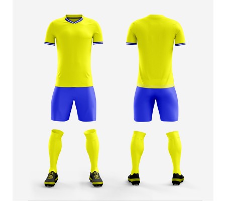 1704 Customize Team Yellow Soccer Jersey Kit(Shirt+Short)