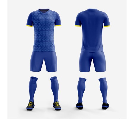 1705 Customize Team Blue Soccer Jersey Kit(Shirt+Short)