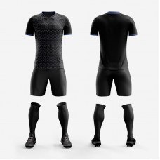 1705 Customize Team Black Soccer Jersey Kit(Shirt+Short)