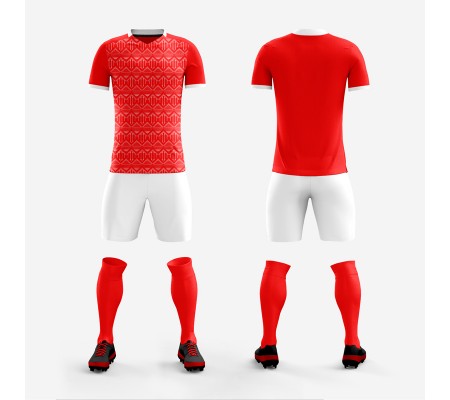 1705 Customize Team Red Soccer Jersey Kit(Shirt+Short)