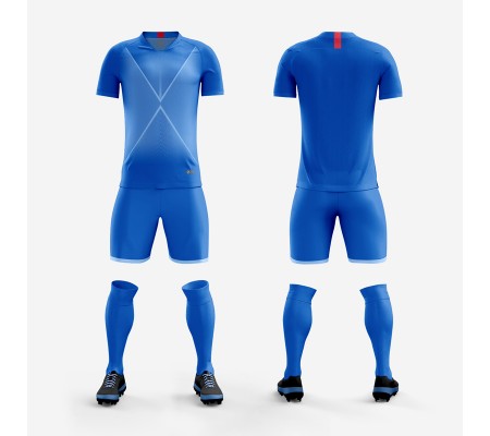 1708 Customize Team Blue Soccer Jersey Kit(Shirt+Short)