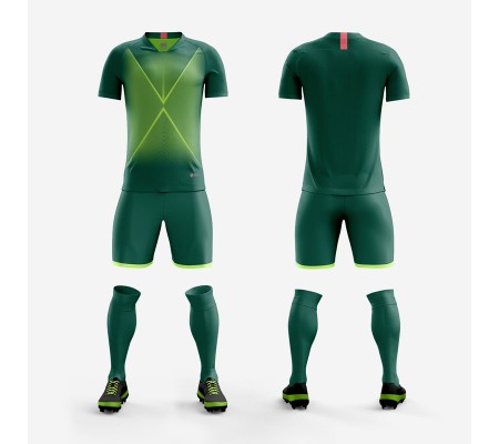 1708 Customize Team Green Soccer Jersey Kit(Shirt+Short)