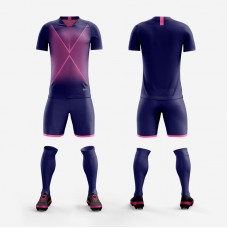 1708 Customize Team Purple Soccer Jersey Kit(Shirt+Short)