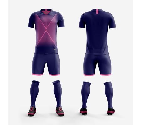 1708 Customize Team Purple Soccer Jersey Kit(Shirt+Short)