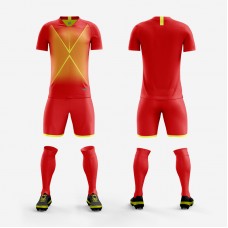 1708 Customize Team Red Soccer Jersey Kit(Shirt+Short)