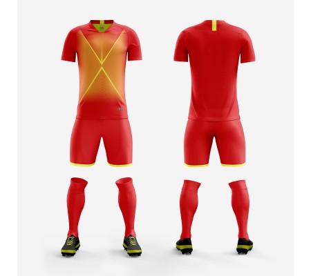 1708 Customize Team Red Soccer Jersey Kit(Shirt+Short)