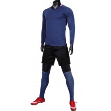 1901 Customize Team Dark Blue Long Sleeve Soccer Jersey Kit(Shirt+Short)