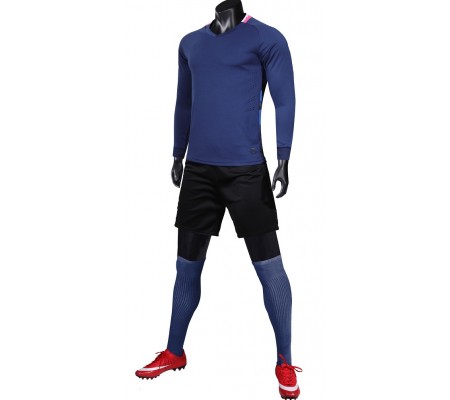 1901 Customize Team Dark Blue Long Sleeve Soccer Jersey Kit(Shirt+Short)