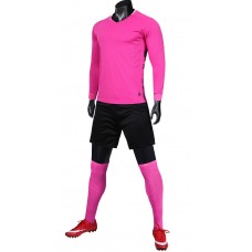 1901 Customize Team Dark Pink Long Sleeve Soccer Jersey Kit(Shirt+Short)