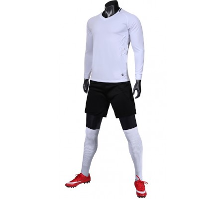 1901 Customize Team White Long Sleeve Soccer Jersey Kit(Shirt+Short)