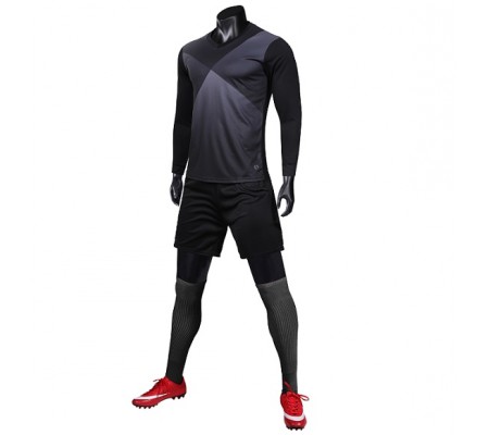 1902 Customize Team Black Long Sleeve Soccer Jersey Kit(Shirt+Short)