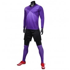 1902 Customize Team Purple Long Sleeve Soccer Jersey Kit(Shirt+Short)