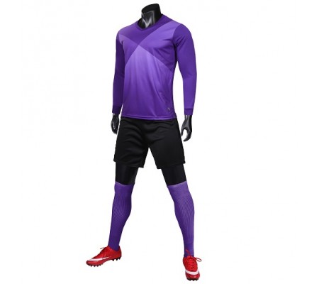 1902 Customize Team Purple Long Sleeve Soccer Jersey Kit(Shirt+Short)