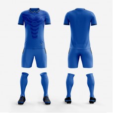 1907 Customize Team Blue Soccer Jersey Kit(Shirt+Short)