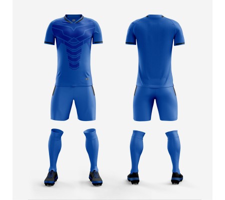 1907 Customize Team Blue Soccer Jersey Kit(Shirt+Short)