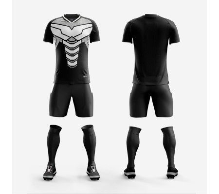 1907 Customize Team Black Soccer Jersey Kit(Shirt+Short)