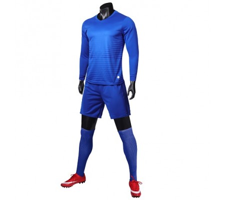 1908 Customize Team Blue Long Sleeve Soccer Jersey Kit(Shirt+Short)