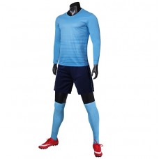 1908 Customize Team Sky Blue Long Sleeve Soccer Jersey Kit(Shirt+Short)