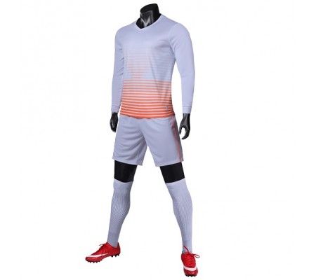 1908 Customize Team White Long Sleeve Soccer Jersey Kit(Shirt+Short)