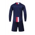 2001 Customize Team Dark Blue Long Sleeve Soccer Jersey Kit(Shirt+Short)