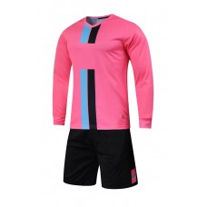 2001 Customize Team Pink Long Sleeve Soccer Jersey Kit(Shirt+Short)