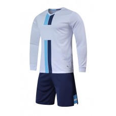 2001 Customize Team White Long Sleeve Soccer Jersey Kit(Shirt+Short)