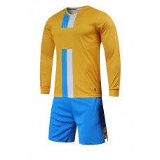 2001 Customize Team Yellow Long Sleeve Soccer Jersey Kit(Shirt+Short)