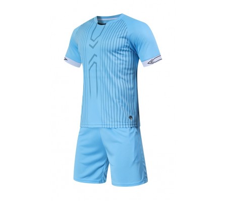 2003 Customize Team Sky Blue Soccer Jersey Kit(Shirt+Short)