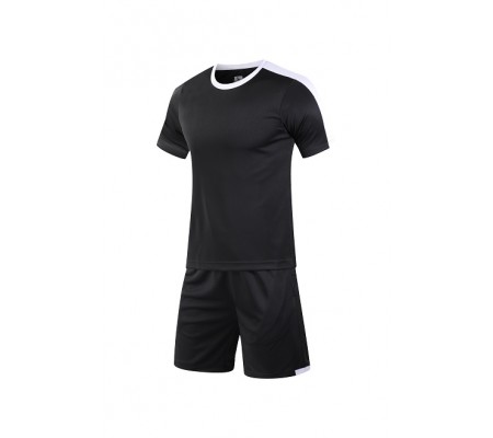 2004 Customize Team Black Soccer Jersey Kit(Shirt+Short)