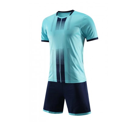 2802 Customize Team Blue Soccer Jersey Kit(Shirt+Short)