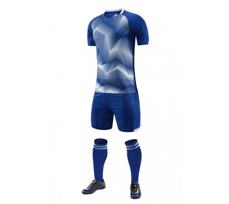 2803 Customize Team Blue Soccer Jersey Kit(Shirt+Short)