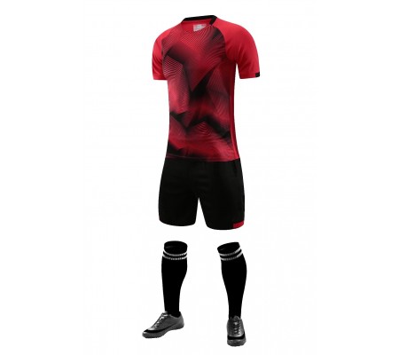 2803 Customize Team Red Soccer Jersey Kit(Shirt+Short)