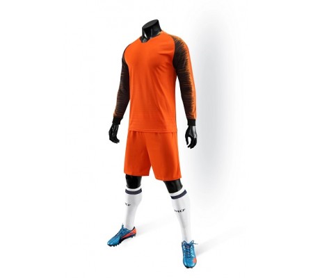 2823 Customize Team Orange Long Sleeve Soccer Jersey Kit(Shirt+Short)