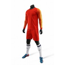 2823 Customize Team Red Long Sleeve Soccer Jersey Kit(Shirt+Short)